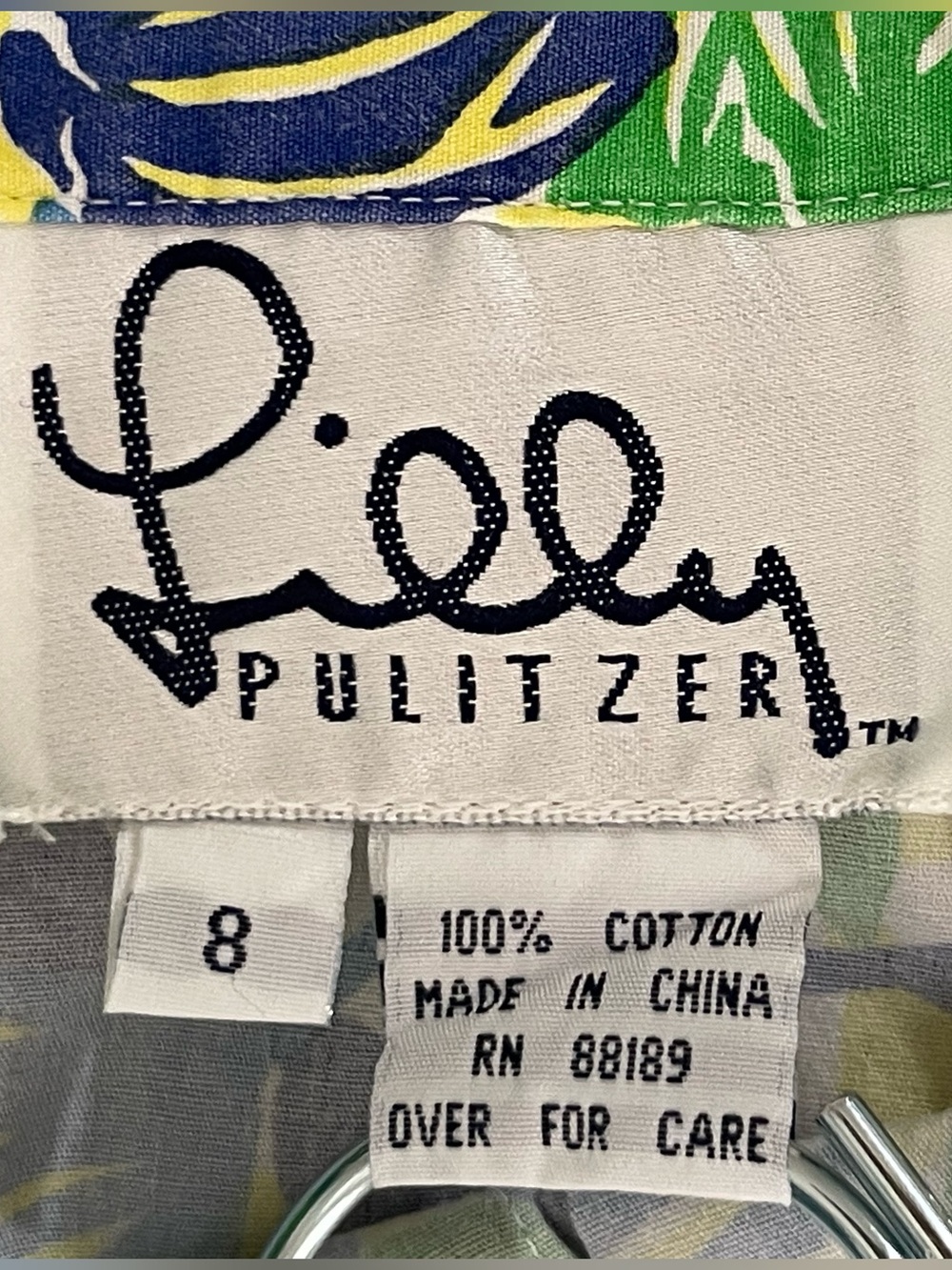 Lilly Pulitzer Vintage Women’s Size 8 Pleated Skirt Floral Green Blue - Picture 14 of 14